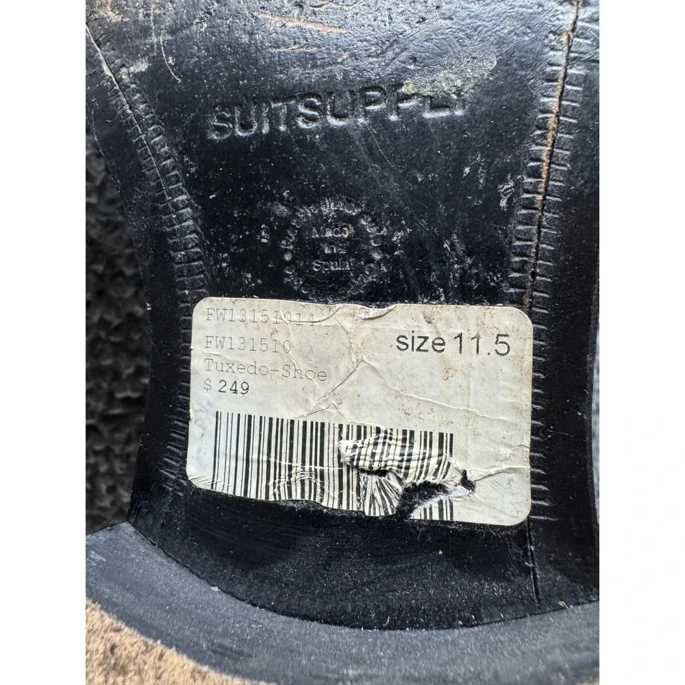 SuitSupply Tuxedo Oxford Patent‎ Leather Lace Up Shoes Black Mens Size 11.5 US
